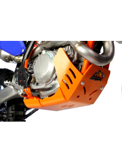HDPE XTREM ORANGE 8MM SKID PLATE & LINKAGE GUARD KTM EXC F 450 500 2017 - 2018
