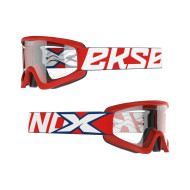EKS GOX FLAT-OUT CLEAR GOGGLE RED, WHITE & BLUE 067-60430