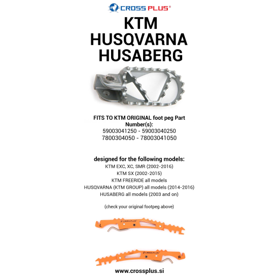 CROSSPLUS KTM, HUSQVARNA, HUSABERG 2002-2016 PASSENGER FOOTP #5