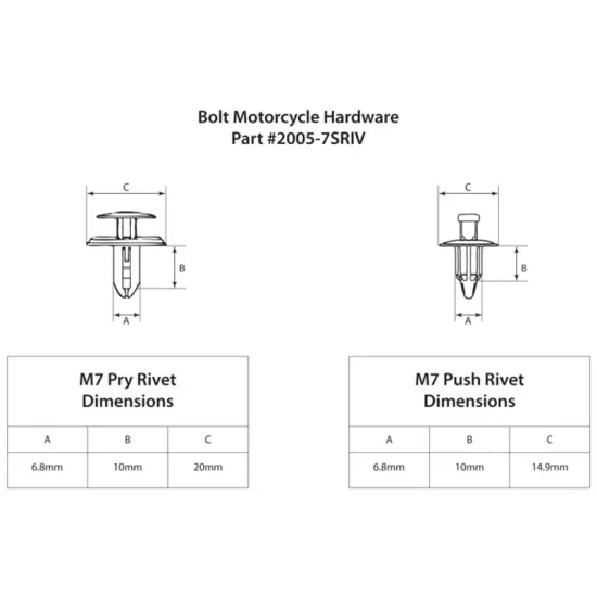 BOLT M7 Nylon Rivet 10 pieces 2005-7SRIV #1