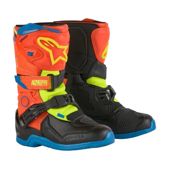 Alpinestars Tech 3S Kids Motocross 2024 Boots (Orange-Black-Yellow) 2014524-4755-10