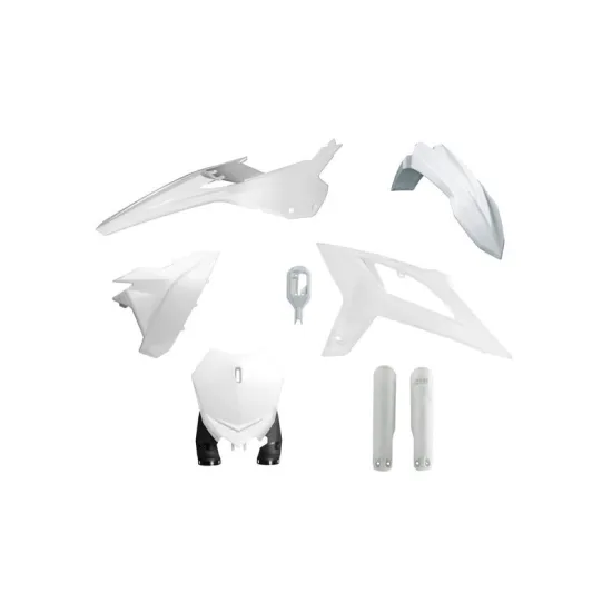 RTECH MOTOCROSS FULL PLASTIC KIT 6 PCS WITH FRONT PLATE & FACTORY WRAP FORK PROTECTORS - R-KITBET-BN0-622
