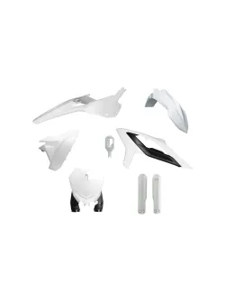 RTECH MOTOCROSS FULL PLASTIC KIT 6 PCS WITH FRONT HEADLIGHT PLASTIC & FACTORY WRAP FORK PROTECTORS - R-KITBET-BN0-624