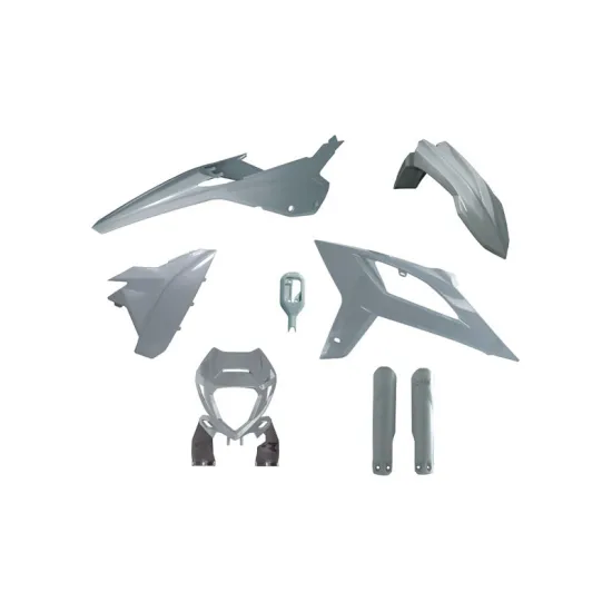 RTECH ENDURO FULL PLASTIC KIT 6 PCS WITH FRONT HEADLIGHT PLASTIC & FACTORY WRAP FORK PROTECTORS - R-KITBET-GR0-620