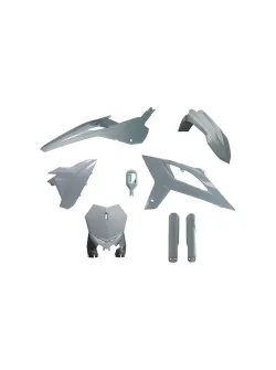 RTECH MOTOCROSS FULL PLASTIC KIT 6 PCS WITH FRONT PLATE & FACTORY WRAP FORK PROTECTORS - R-KITBET-GR0-622