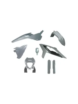 RTECH ENDURO FULL PLASTIC KIT 6 PCS WITH FRONT HEADLIGHT PLASTIC & FACTORY WRAP FORK PROTECTORS - R-KITBET-GR0-623