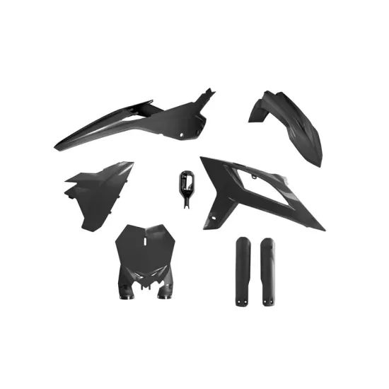 RTECH MOTOCROSS FULL PLASTIC KIT 6 PCS WITH FRONT PLATE & FACTORY WRAP FORK PROTECTORS - R-KITBET-NR0-622