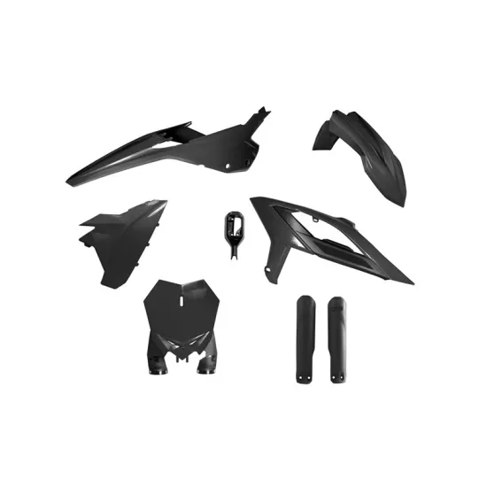 RTECH MOTOCROSS FULL PLASTIC KIT 6 PCS WITH FRONT HEADLIGHT PLASTIC & FACTORY WRAP FORK PROTECTORS - R-KITBET-NR0-624