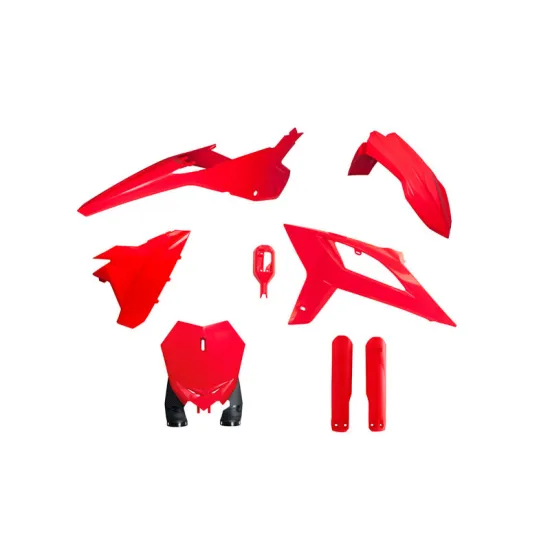 RTECH MOTOCROSS FULL PLASTIC KIT 6 PCS WITH FRONT PLATE & FACTORY WRAP FORK PROTECTORS - R-KITBET-RS0-622
