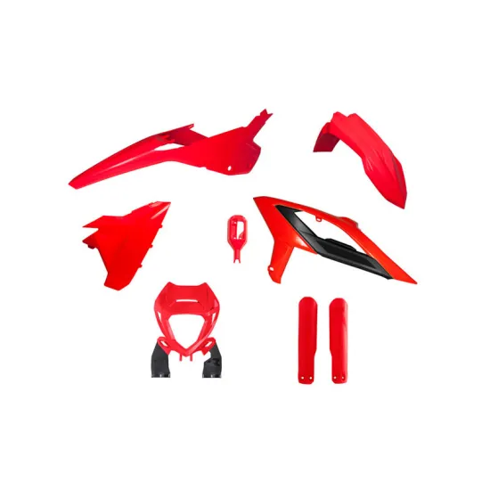 RTECH ENDURO FULL PLASTIC KIT 6 PCS WITH FRONT HEADLIGHT PLASTIC & FACTORY WRAP FORK PROTECTORS - R-KITBET-RS0-623