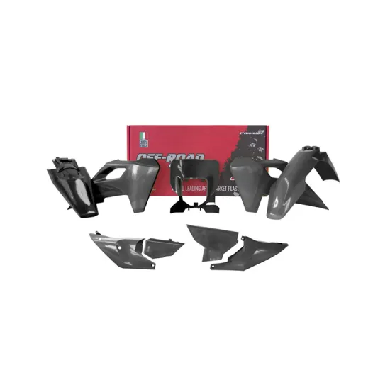 RTECH PLASTIC KIT 7 PCS WITH BLACK FRONT HEADLIGHT PLASTIC - R-KITHSQ-NR0-724