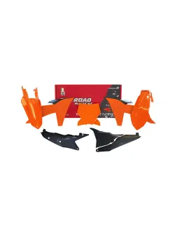 RTECH PLASTIC KIT 6 PCS WITH LEFT AIRBOX COVER AND SIDE PANELS (BLACK) - R-KITKTM-AR0-123