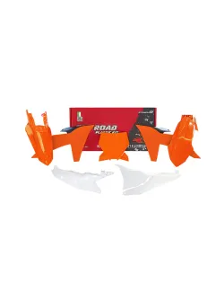 RTECH PLASTIC KIT 6 PCS WITH LEFT AIRBOX COVER AND SIDE PANELS (WHITE) - R-KITKTM-AR0-223