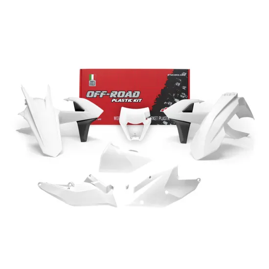 RTECH PLASTIC KIT 6 PCS WITH LEFT AIRBOX COVER AND WHITE HEADLIGHT PLASTIC - R-KITKTM-BN0-517