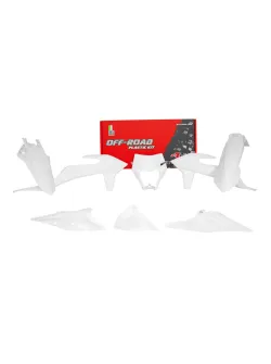 RTECH PLASTIC KIT 6 PCS WITH LEFT AIRBOX COVER & WHITE HEADLIGHT PLASTIC - R-KITKTM-BN0-520