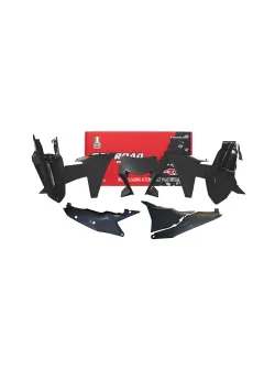 RTECH PLASTIC KIT 6 PCS WITH LEFT AIRBOX COVER & BLACK HEADLIGHT PLASTIC - R-KITKTM-NR0-624
