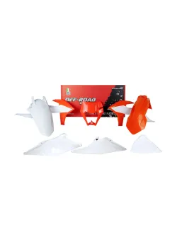 RTECH PLASTIC KIT 6 PCS WITH LEFT AIRBOX COVER & ORANGE HEADLIGHT PLASTIC - R-KITKTM-OEM-522