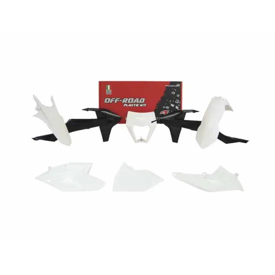 RTECH PLASTIC KIT 6 PCS WITH LEFT AIRBOX COVER AND WHITE HEADLIGHT PLASTIC - R-KITKTM-OEM-588