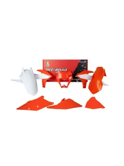 RTECH PLASTICS KIT 6 PCS WITH LEFT AIRBOX COVER AND ORANGE HEADLIGHT PLASTIC - R-KITKTM-OEM-633