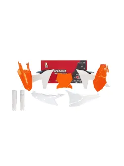 RTECH FULL PLASTIC KIT 7 PCS WITH LEFT AIRBOX COVER AND WHT FORK PROTECTORS - R-KITKTM-OEM-714