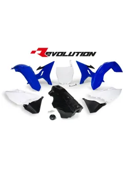 RTECH PLASTIC KIT 7 PCS includes black  gas tank, gas cap and front plate adapter - R-KITYZ0-BL0-016