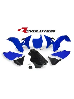 RTECH PLASTIC KIT 7 PCS includes black  gas tank, gas cap and front plate adapter - R-KITYZ0-BL1-016