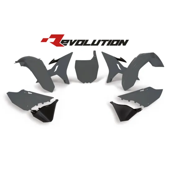 RTECH REPLACEMENT PLASTIC KIT 6 PCS includes yz yellow fenders, yz yellow shrouds, yz yellow side panels, black airbox side panels, yz yellow front plate - R-KITYZ0-GR0-REV