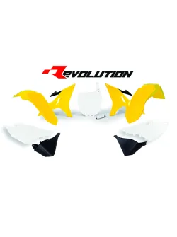 RTECH REPLACEMENT PLASTIC KIT 6 PCS includes yz yellow fenders, yz yellow shrouds, yz yellow side panels, black airbox side panels, yz yellow front plate - R-KITYZ0-GY0-REV