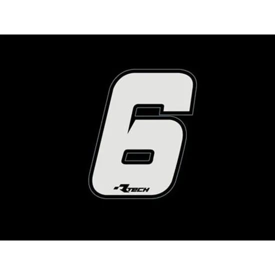 RTECH PVC ADHESIVE NUMBERS NEW STYLE N6 10PCS - R-NUMSIZ106BN