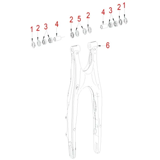 HENGJIAN swingarm axle liner Φ22xΦ17x40.8 S8-Z300-16.2-04 (4)