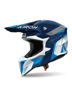 AIROH Motocross Helmet Wraaap Conquer Blue Gloss