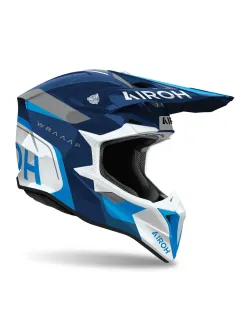 AIROH Motocross Helmet Wraaap Conquer Blue Gloss