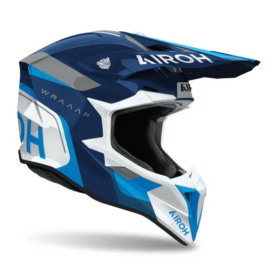 AIROH Motocross Helm Wraaap Conquer Blue Gloss #1