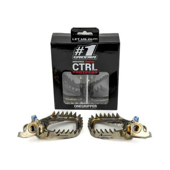 ONEGRIPPER Ti-CTRL Footpegs - Mud-Free - Honda/Kawasaki OGFP-TiCTRL-0201-00