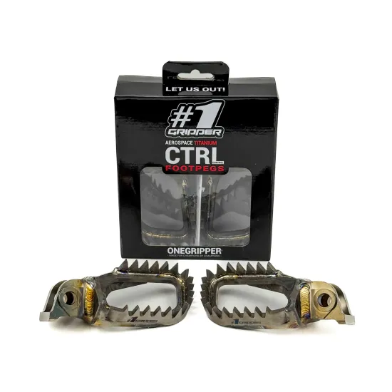 ONEGRIPPER Ti-CTRL Footpegs - Mud-Free - Sherco OGFP-TiCTRL-0701-00