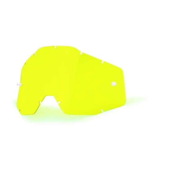 100% Replacement Lens Racecraft/Accuri Anti-Fog Yellow