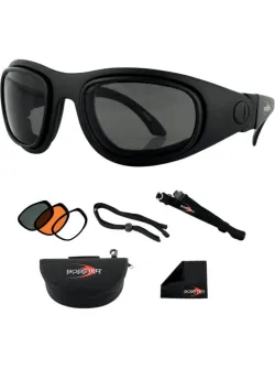 BOBSTER SPORT & STREET 2 CONVERTIBLE GOGGLES BLACK LENSES INTERCHANGEABLE BSSA201AC