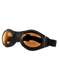 BOBSTER BUGEYE GOGGLES BLACK W/ AMBER LENSES BA001A