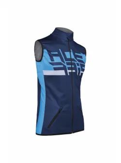 ACERBIS X-Wind Motorbike Softshell Vest - Blue/Grey/Orange
