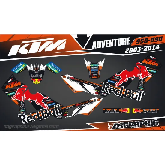 ABGRAPHIC Sticker For Plastic Kit KTM ADVENTURE 950-990 2003-2014 50224000