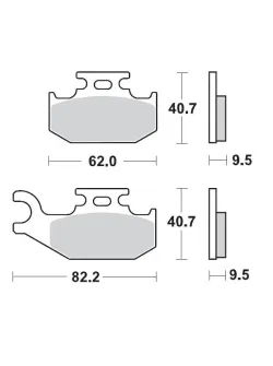 MOTO-MASTER BRAKE PAD ATV SINTER PRO RACING 095011 - Rear Brake Pad