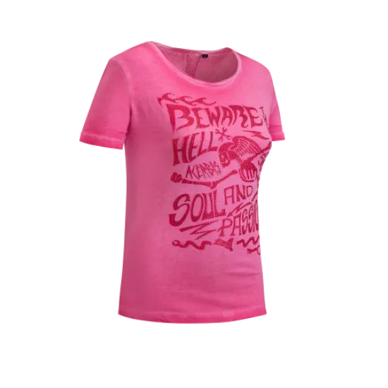 ACERBIS Rush Lady T-Shirt - Light Grey & Purple