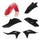 ACERBIS Plastic Kit - Black, Red, White for Motorbikes