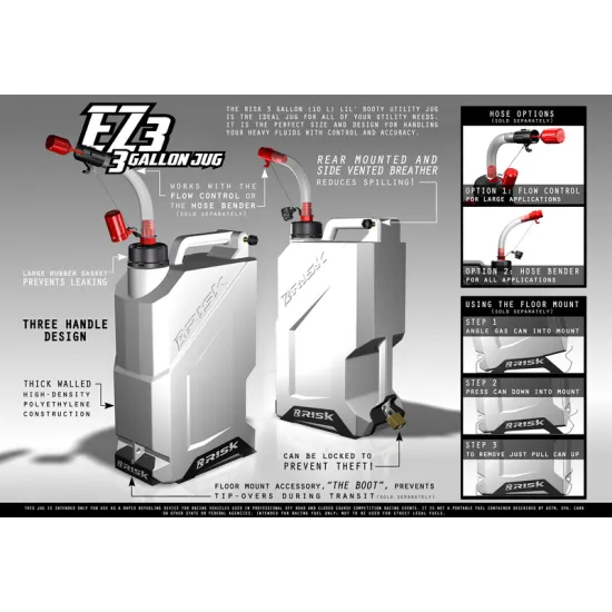 RISK RACING EZ3 10L HDPE Silver Fuel Can 1070737 FR: 449965  #1