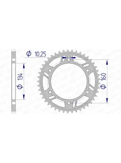 AFAM Aluminium Ultra-Light Rear Sprocket 11618 - 520 1074400007 11618-44 FR: 47001739