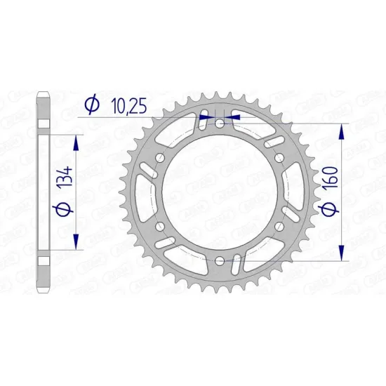 AFAM Aluminium Ultra-Light Rear Sprocket 11618 - 520 1074400007 11618-44 FR: 47001739