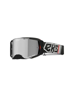 EKS Lucid Black Goggles with Silver Mirror Lens - Premium Motorcycle Eyewear