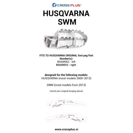 CROSSPLUS HUSQVARNA (2000-2013), SWM (2013-) Passenger Footp #2