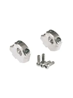 LSL Silver Offset Mounts & Risers for Ø22mm Handlebars | Motorbike Parts