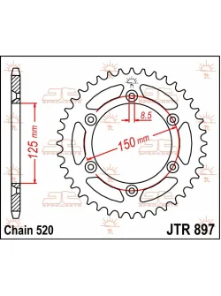 JT SPROCKETS Rear Sprocket 53T 520 JTR897.53